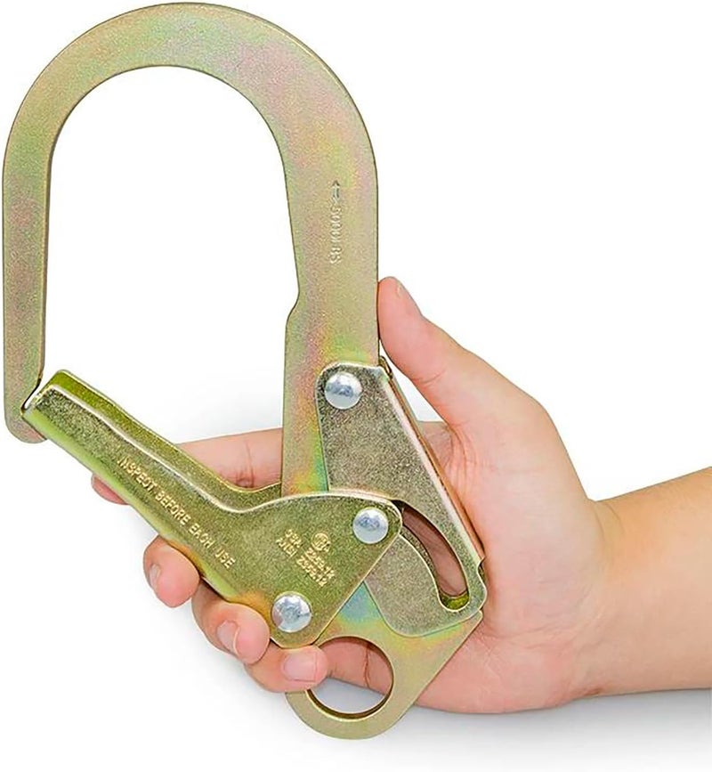 MTOOLS 23KN 241 * 136mm Inner Width 65mm Safety Large Hook Forged Double-Locking Alloy Steel Snap Hook for Safety Work Self-Locking Engineering Power high-Altitude Safety Belt Large Opening Hook - Image 1